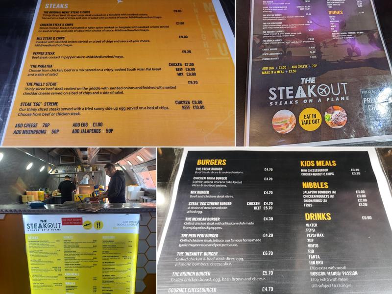 Steaks on a Plane Menu