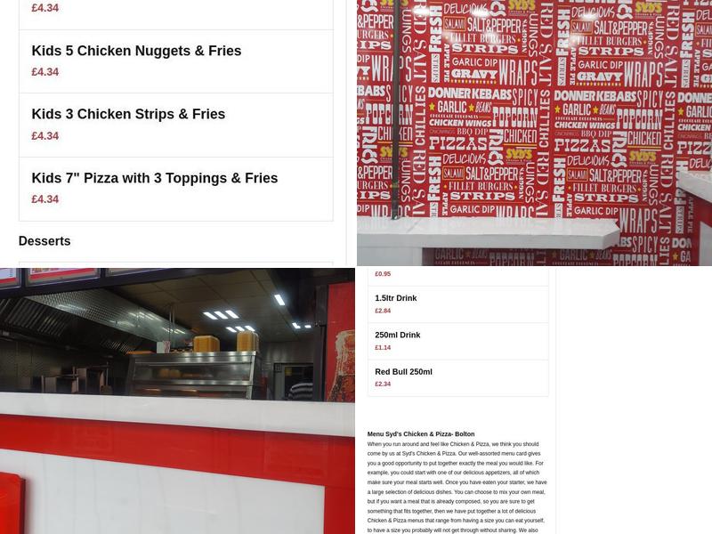 Syd's Chicken and Pizza Menu