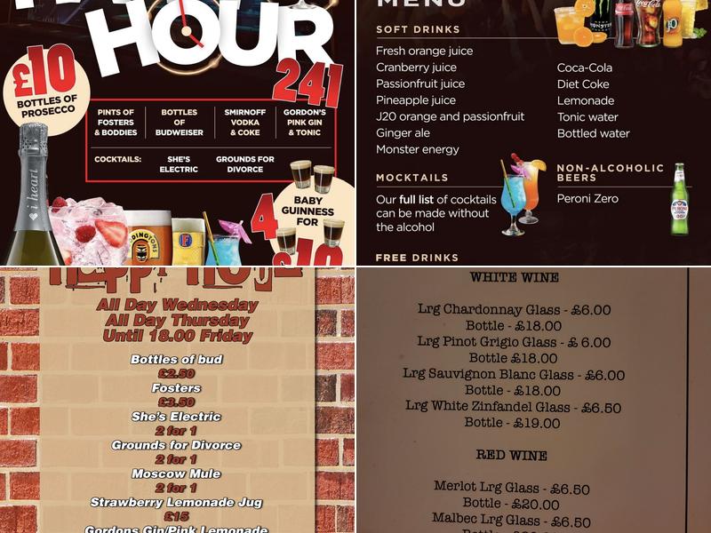 The Definitely Maybe Bar Menu