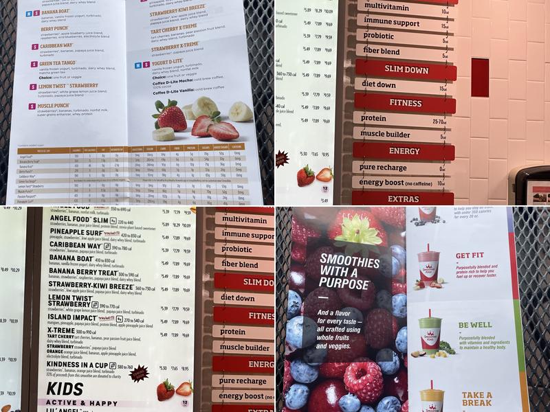 Smoothie King Menu