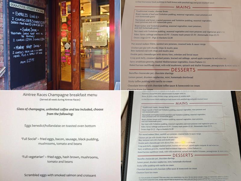 Hanover Street Social Menu