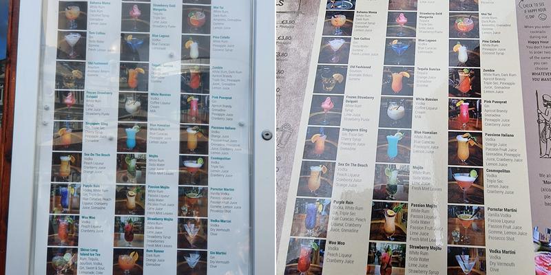 Shiraz Cocktail Bar Menu