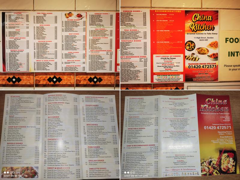 China kitchen Menu