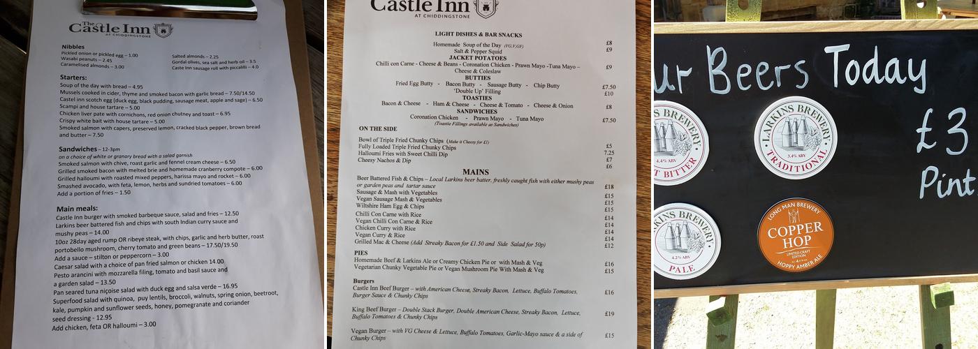 The Castle Inn Chiddingstone Menu