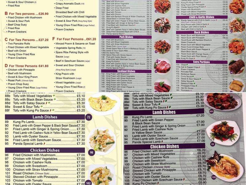 New Panda Menu