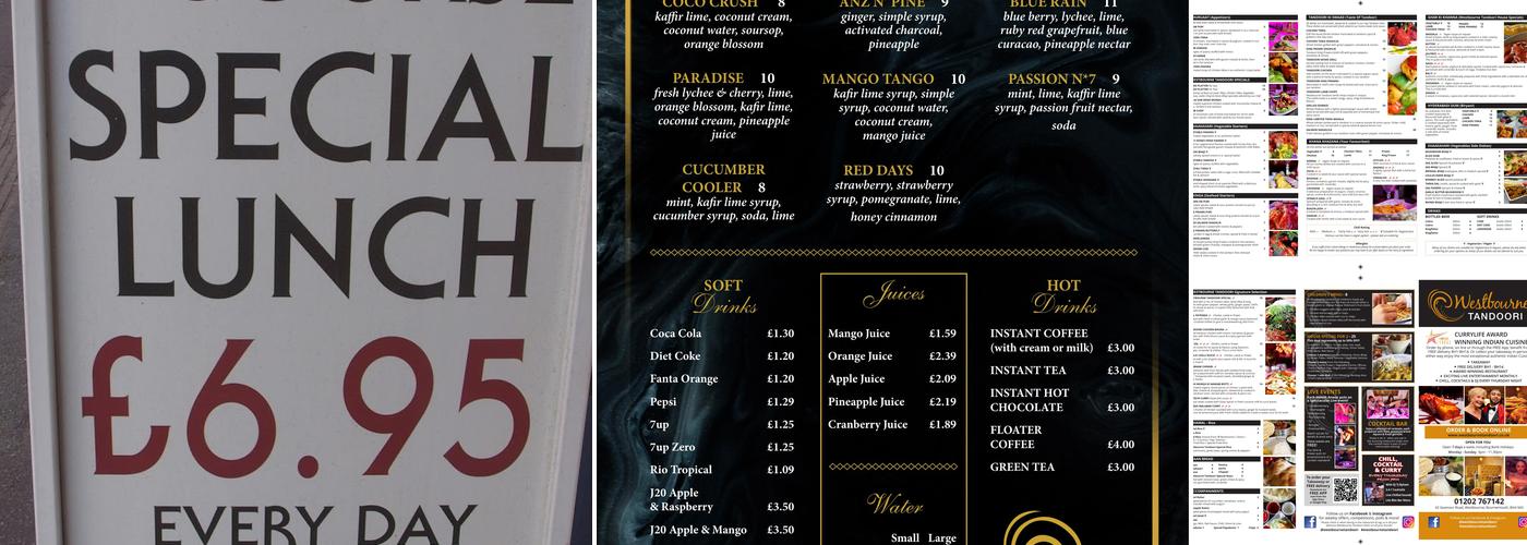 Westbourne Tandoori Restaurant Menu