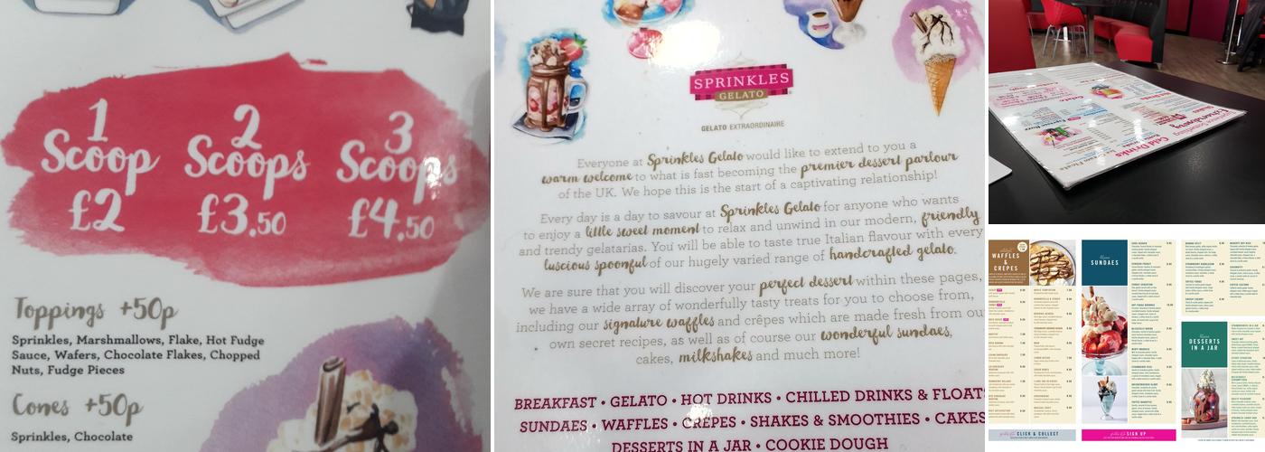 Sprinkles Gelato Winton Menu
