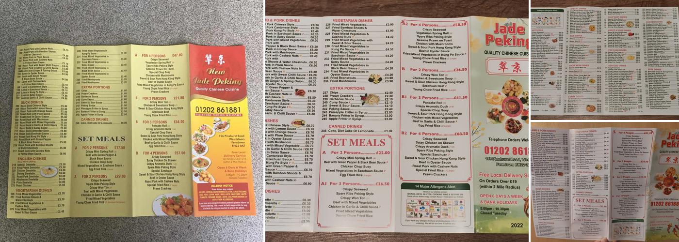 Jade Peking Menu