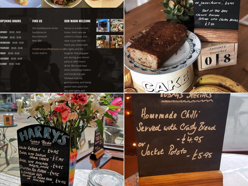 Harry's Coffee House Menu