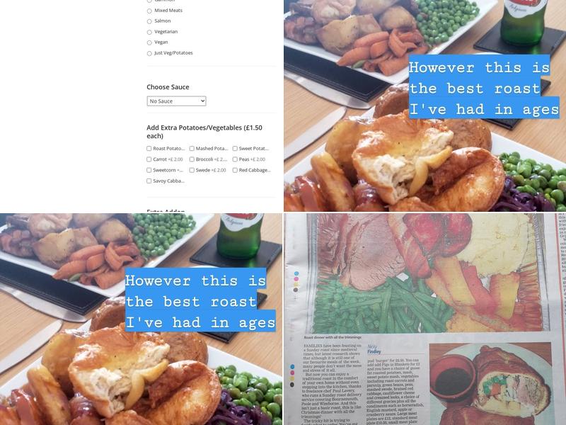 Sunday Roast Deliveries Menu