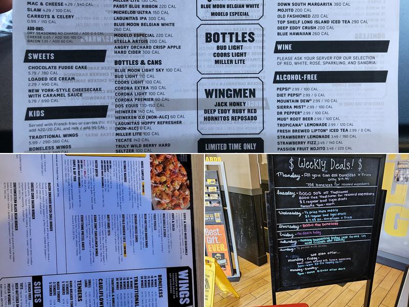 Buffalo Wild Wings Menu