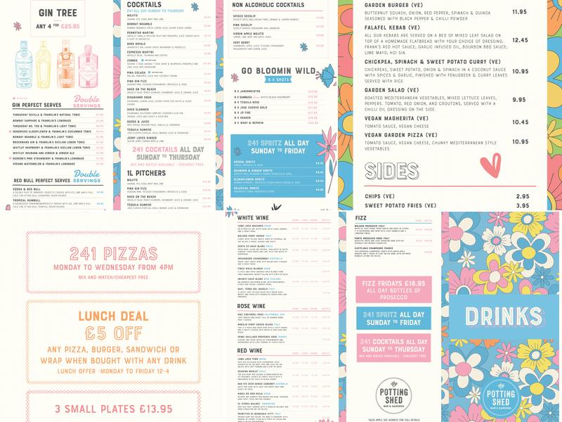 The Potting Shed Guiseley Menu