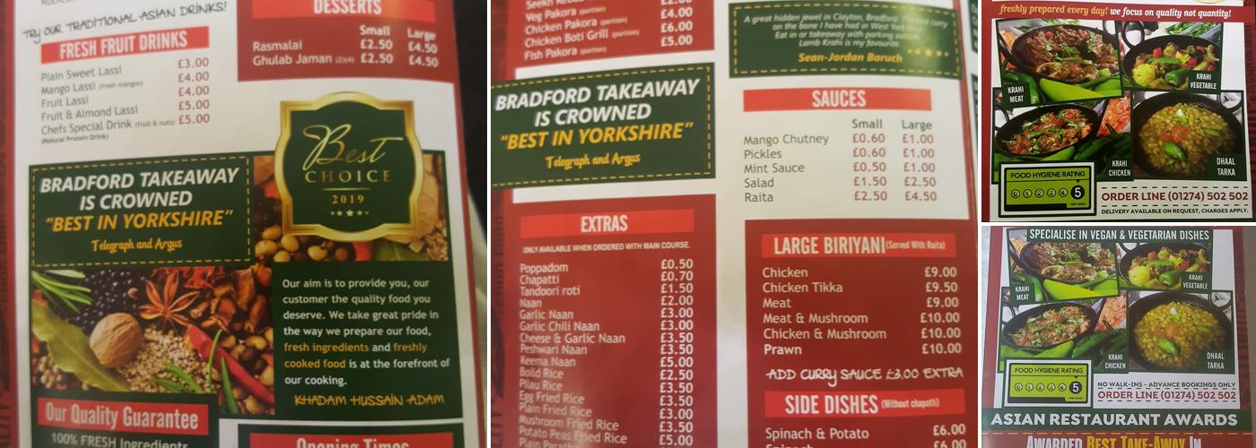 Krahi & Handi Masters Menu