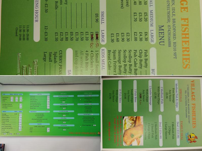 VILLAGE FISHERIES Menu