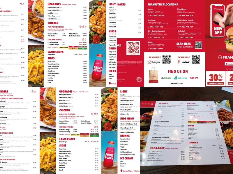 Frankster's Burgers - Bradford Menu