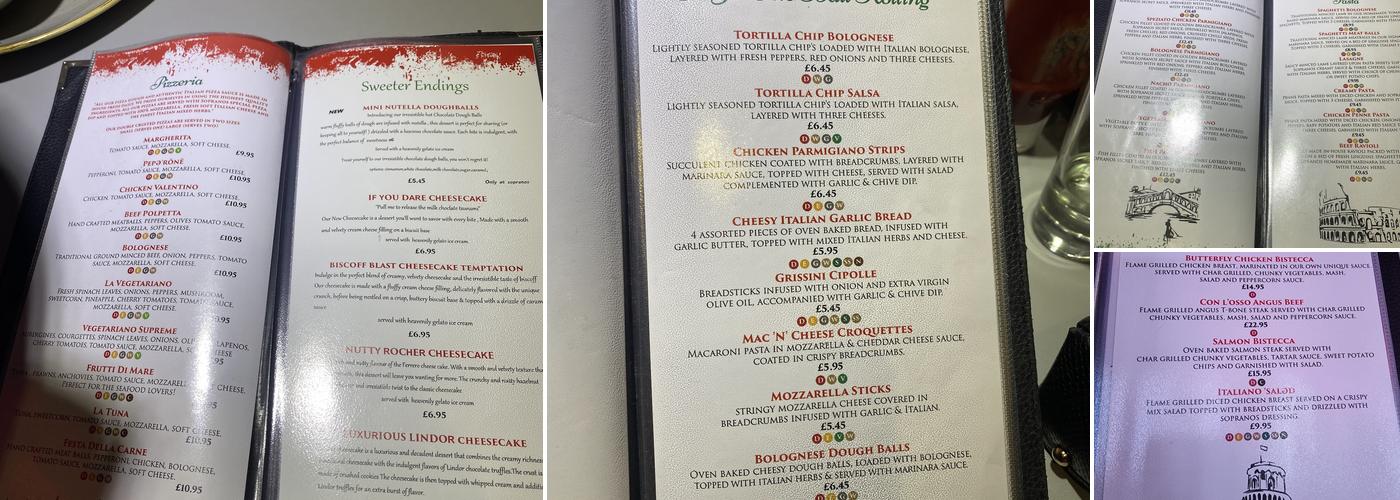 Sopranos Cafe Bistro Menu