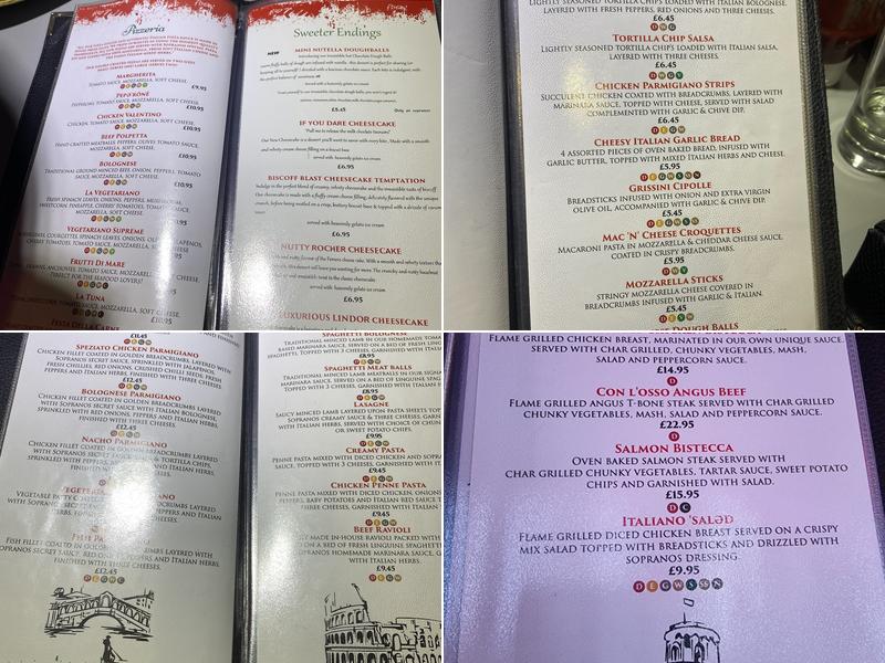 Sopranos Cafe Bistro Menu