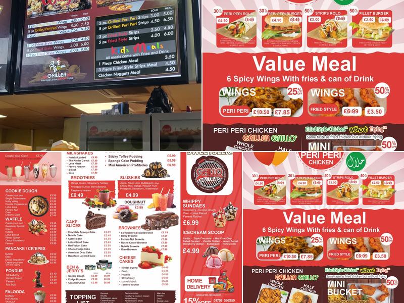 GRILLER Bradford Menu