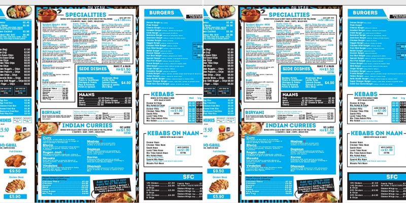 Buttershaw spice Menu