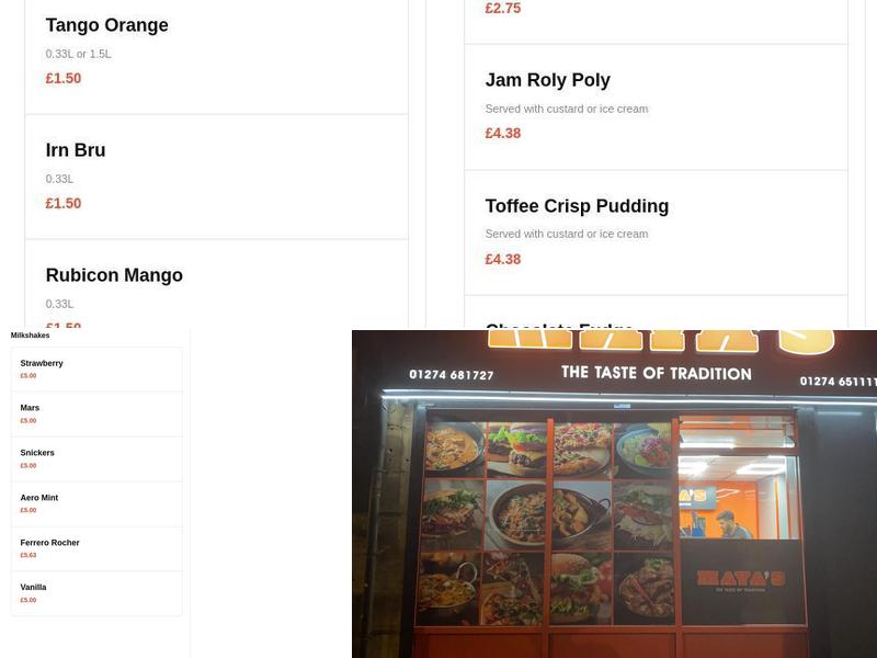 Mayas tong street Menu