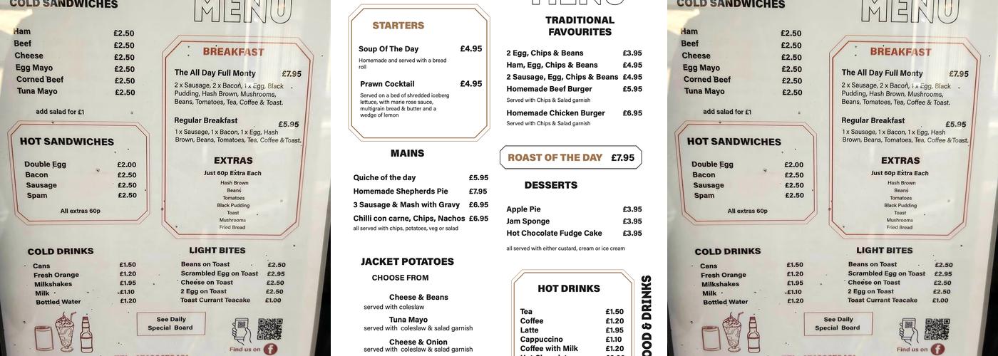 Full Monty Cafe bradford bd1 1sq Menu