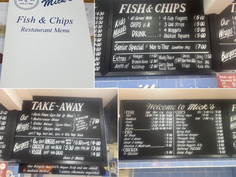 Mick's Fish & Chips Menu
