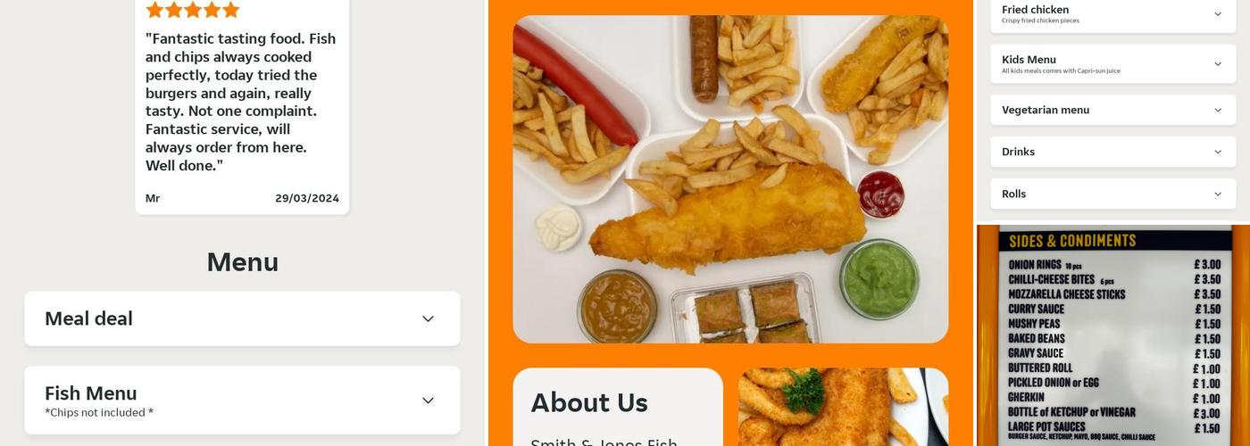 Smith & Jones Fish and Chips Menu