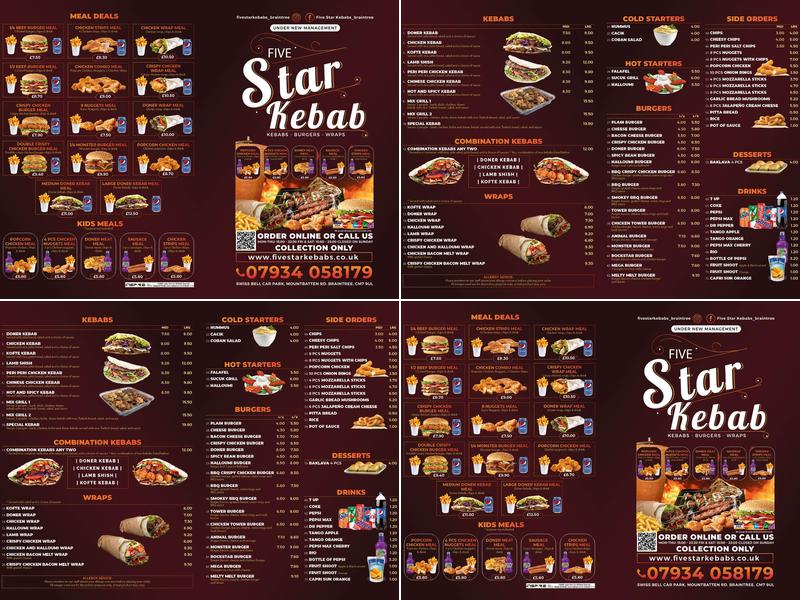 Five Star Kebabs Menu