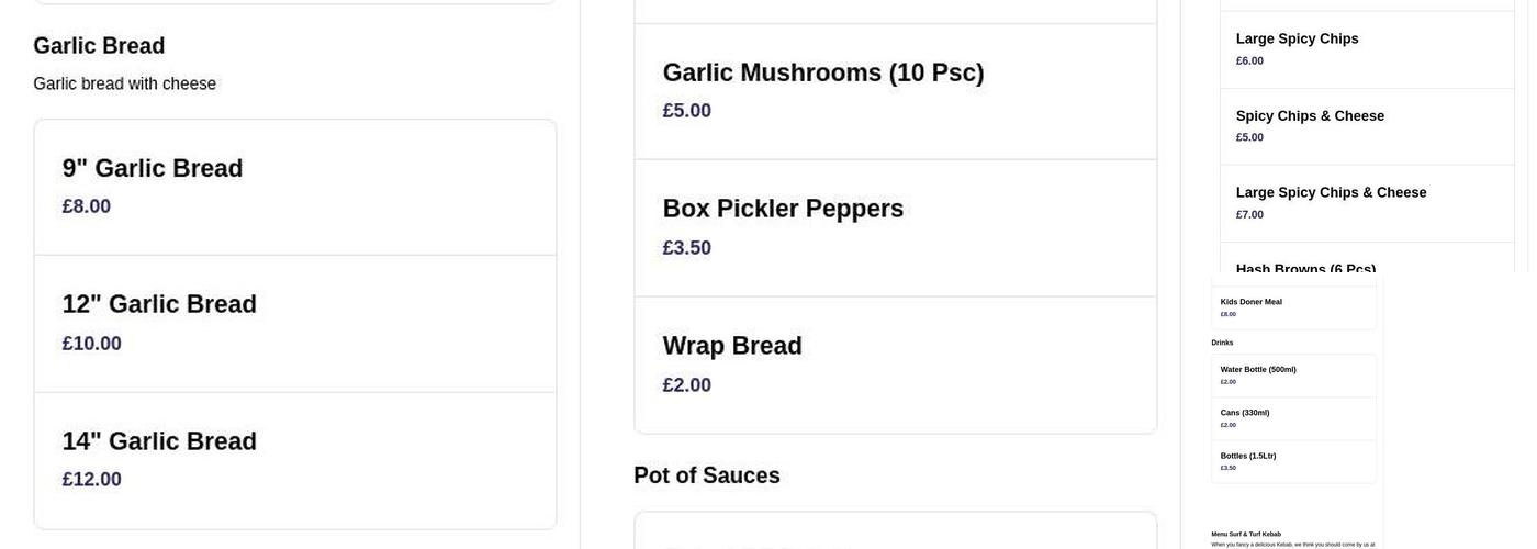 Surf & Turf Kebab Menu