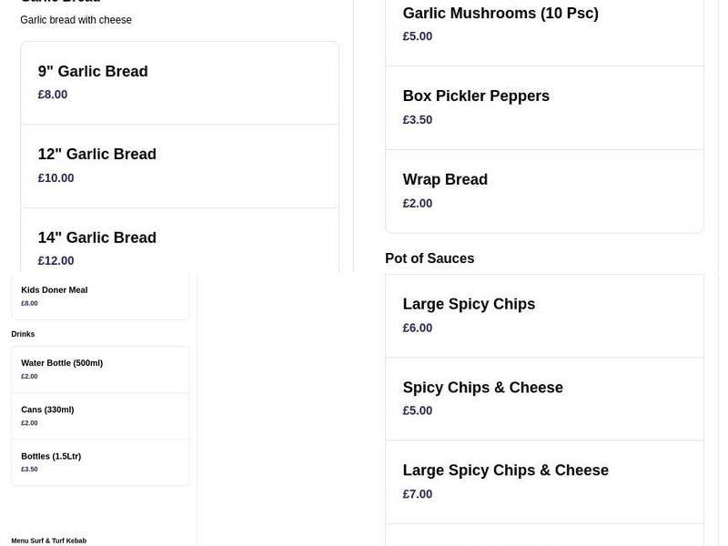 Surf & Turf Kebab Menu