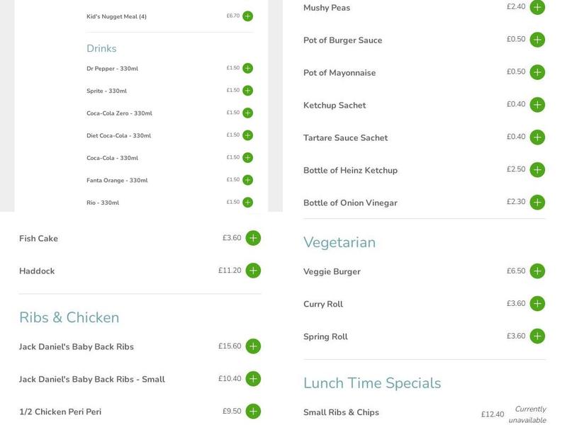 Chris' Fish, Chicken & Ribs Menu