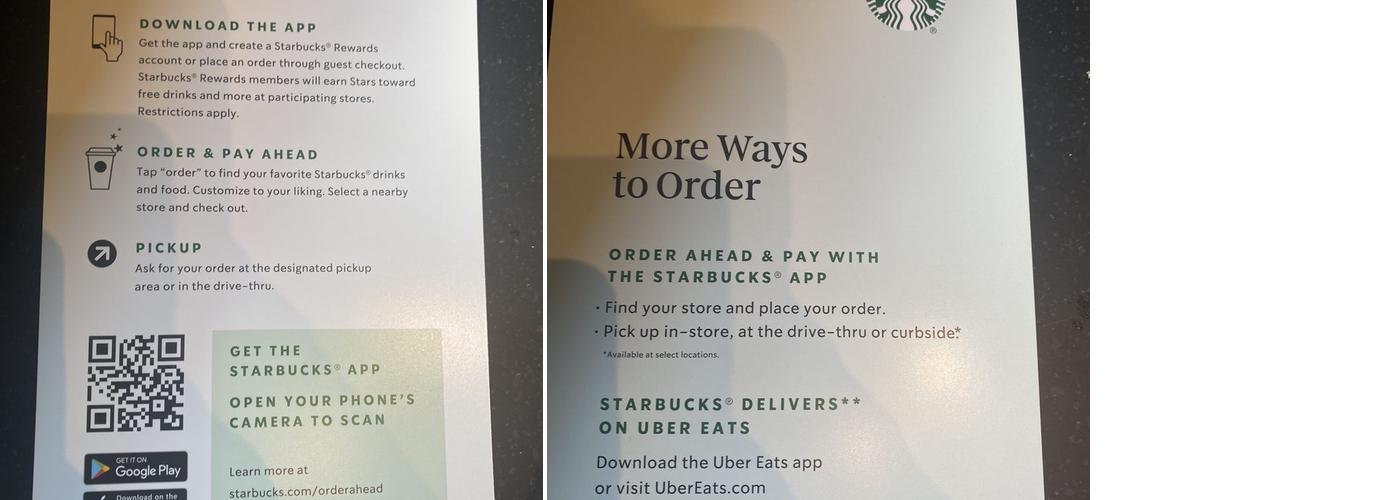 Starbucks Coffee Company Menu