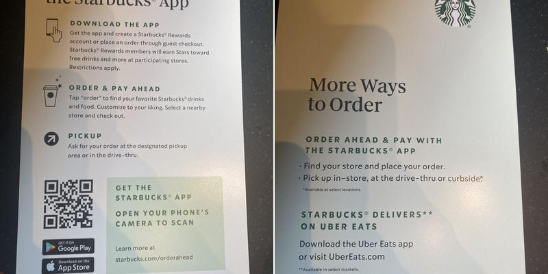 Starbucks Coffee Company Menu