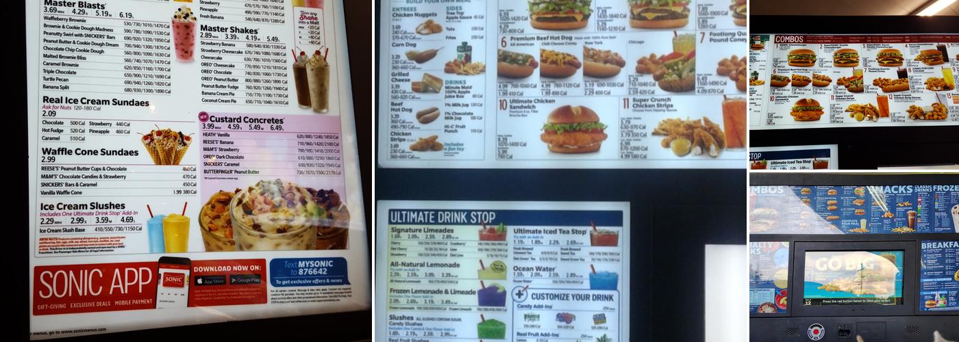 Sonic Drive-In Menu