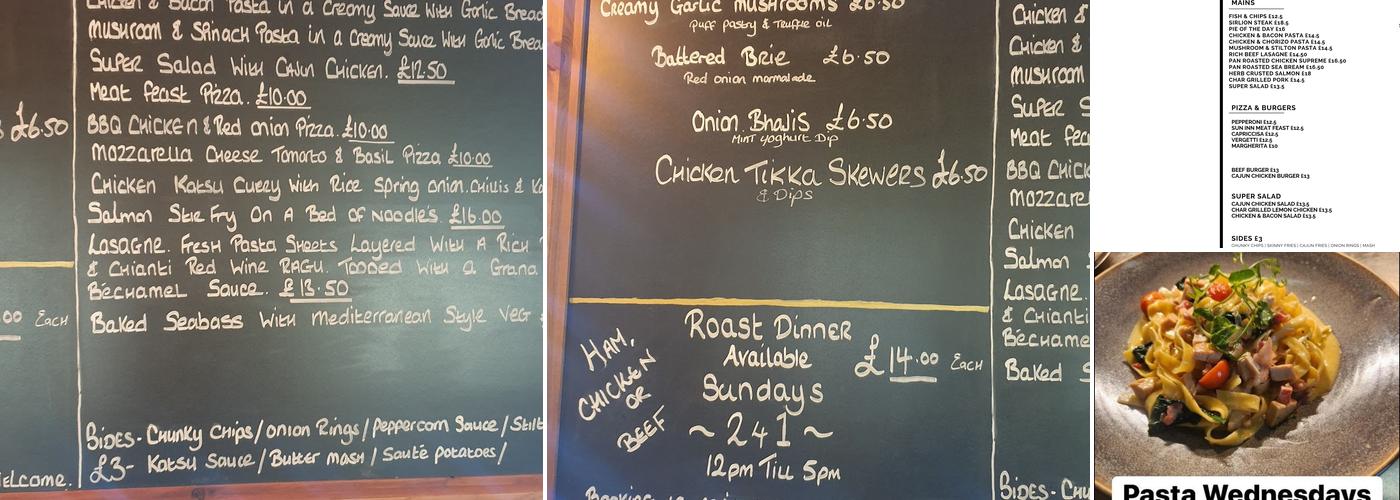 The Sun Inn Menu