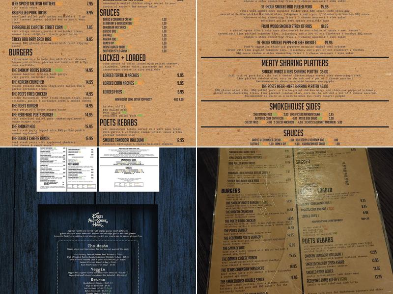 The Poets Ale and Smokehouse Menu