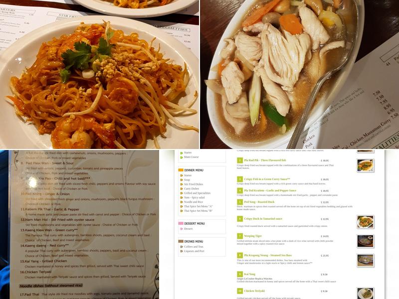 Thai Spice Restaurant Menu