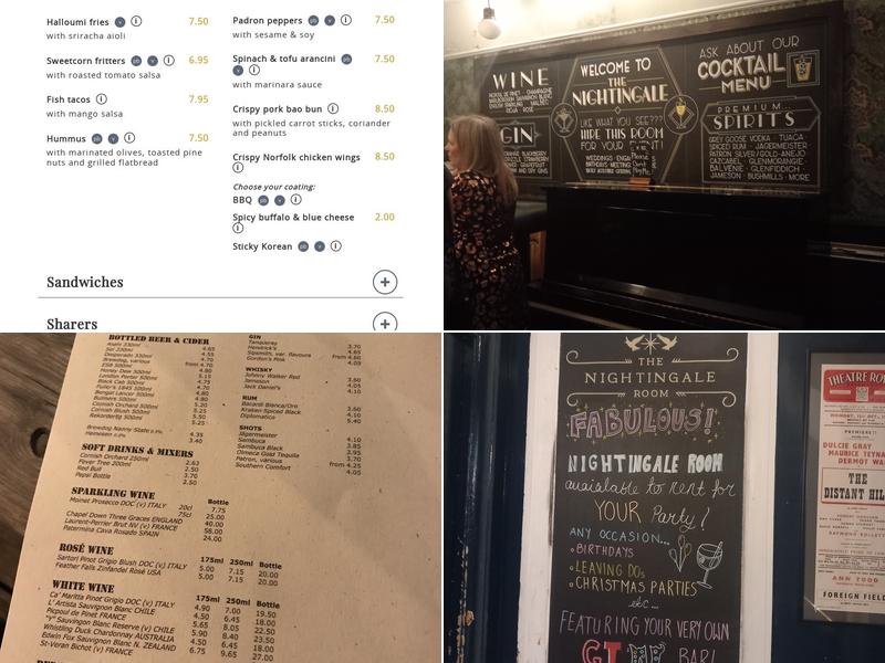 The Grand Central, Brighton Menu
