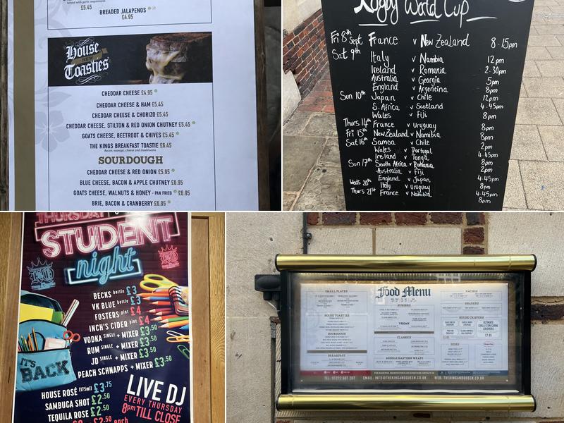 Ye Olde King & Queen Brighton Menu