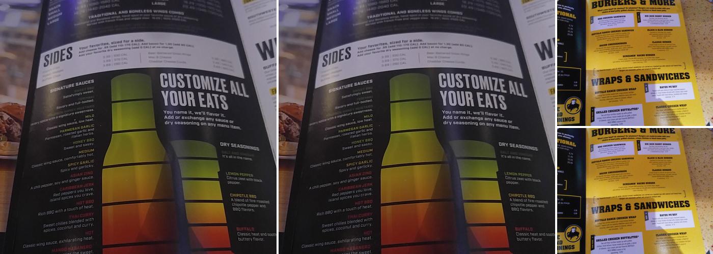 Buffalo Wild Wings Menu