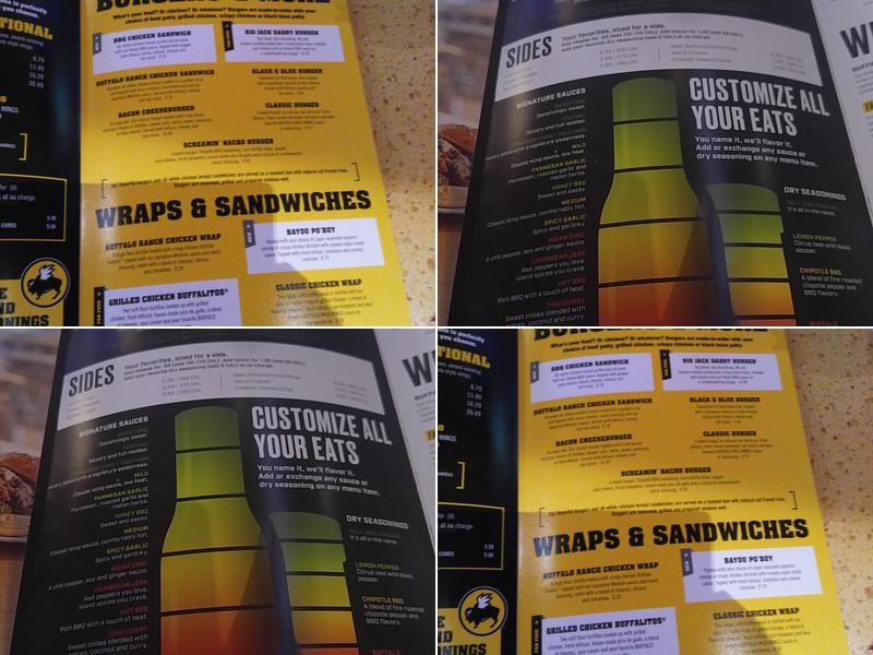 Buffalo Wild Wings Menu