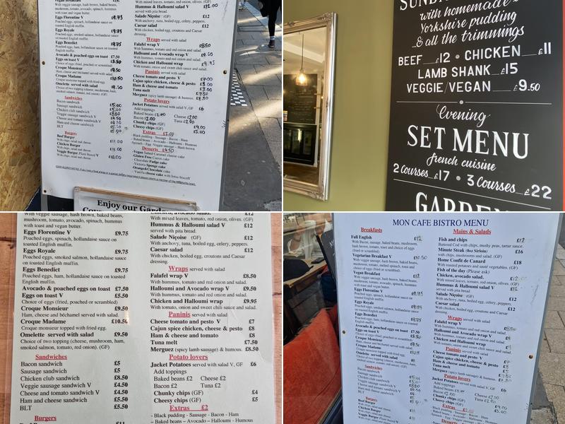 Mon Café Bistro Menu