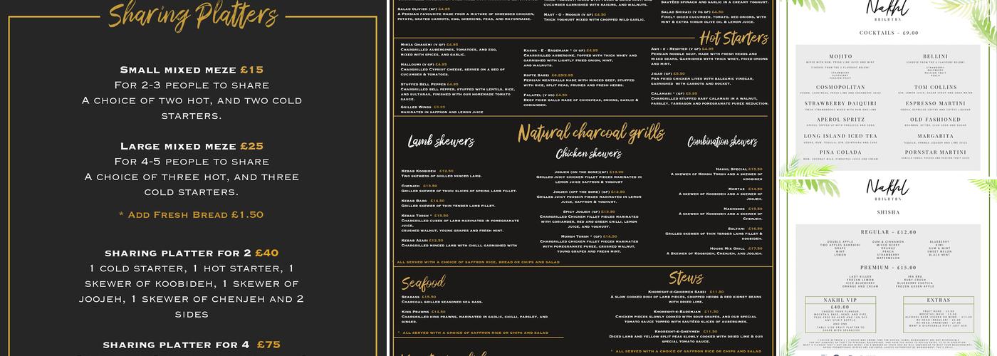 Nakhl Restaurant & Lounge Menu