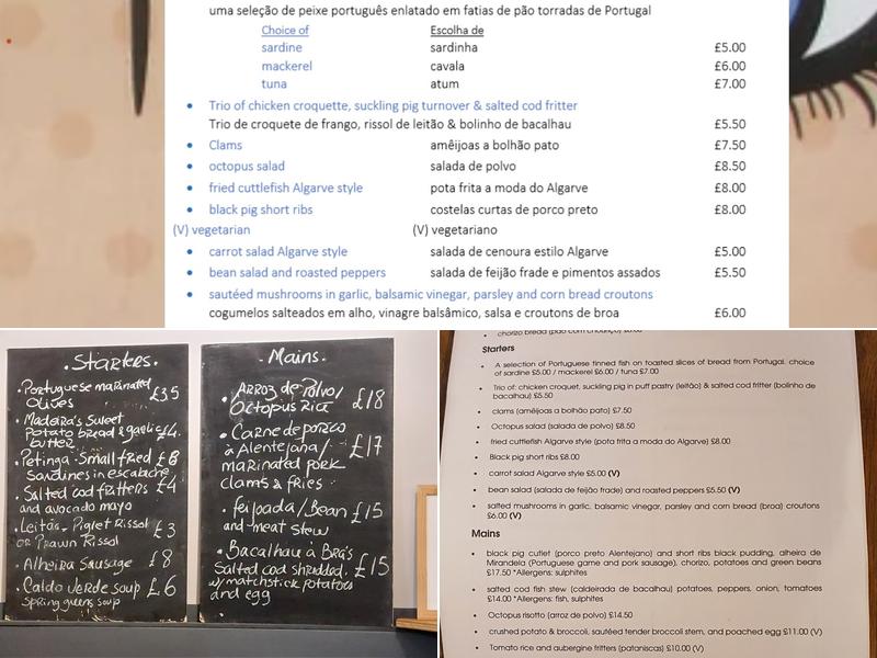 Petisco - Portuguese Coffee Shop Menu