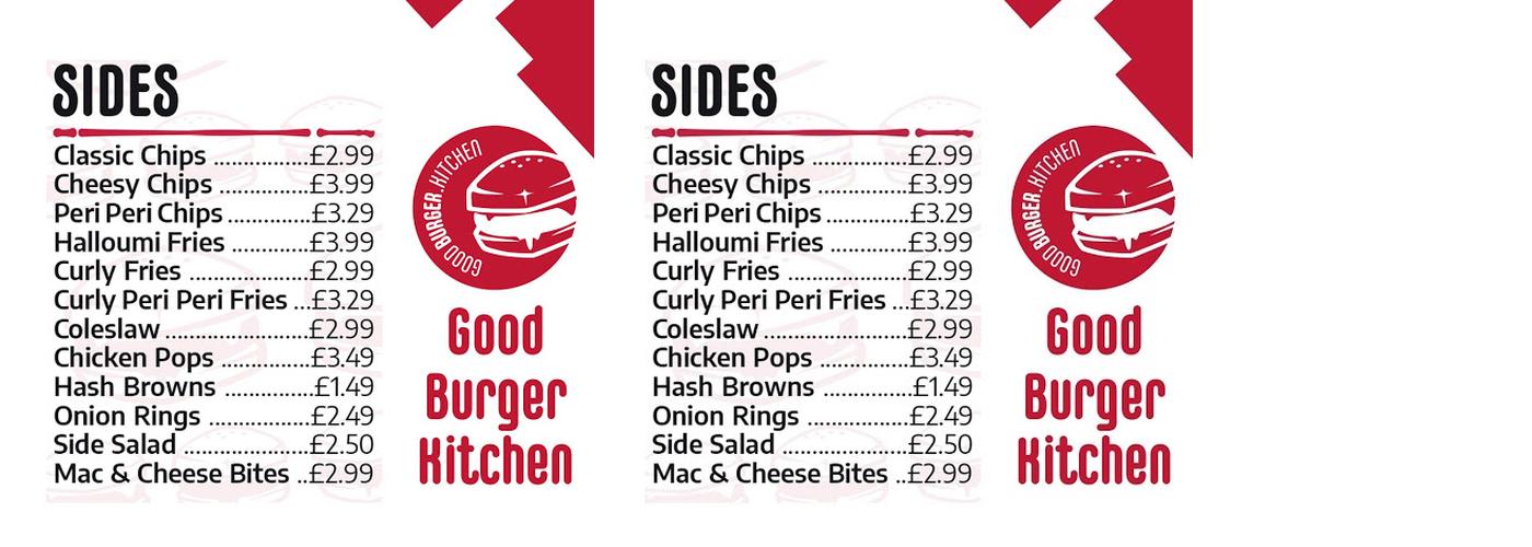 Good Burger Kitchen Menu