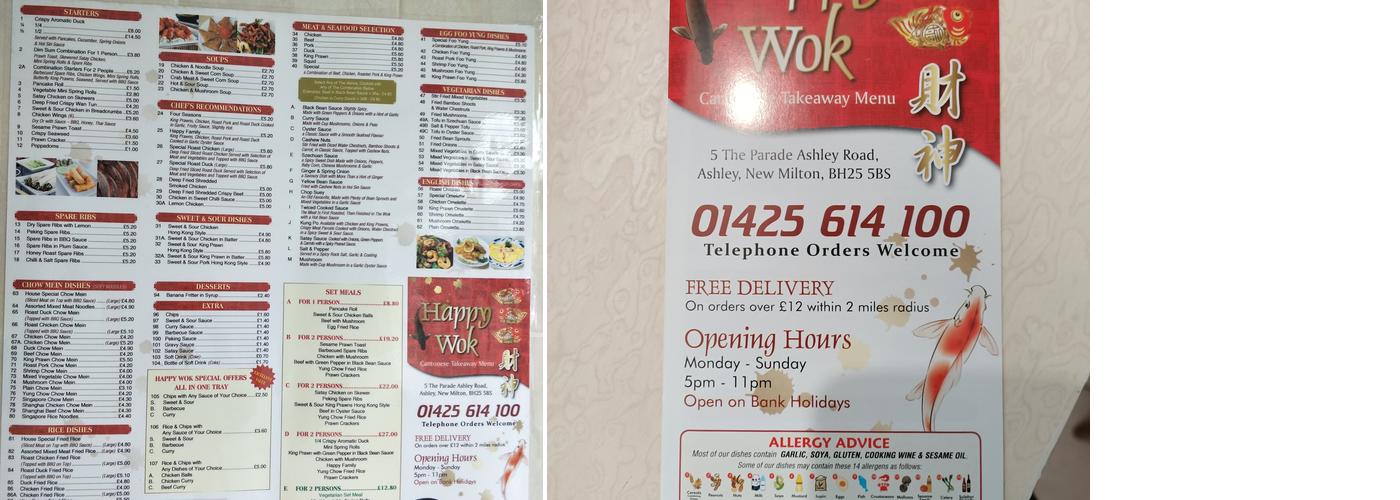 Happy Wok Menu