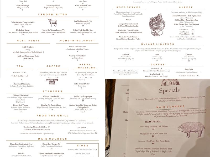 The Abbey Inn Menu