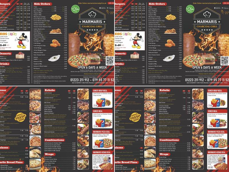 Marmaris Charcoal Grill Menu