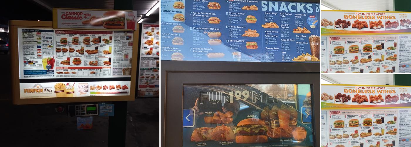 Sonic Drive-In Menu