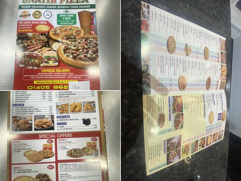 Snaith pizza Menu